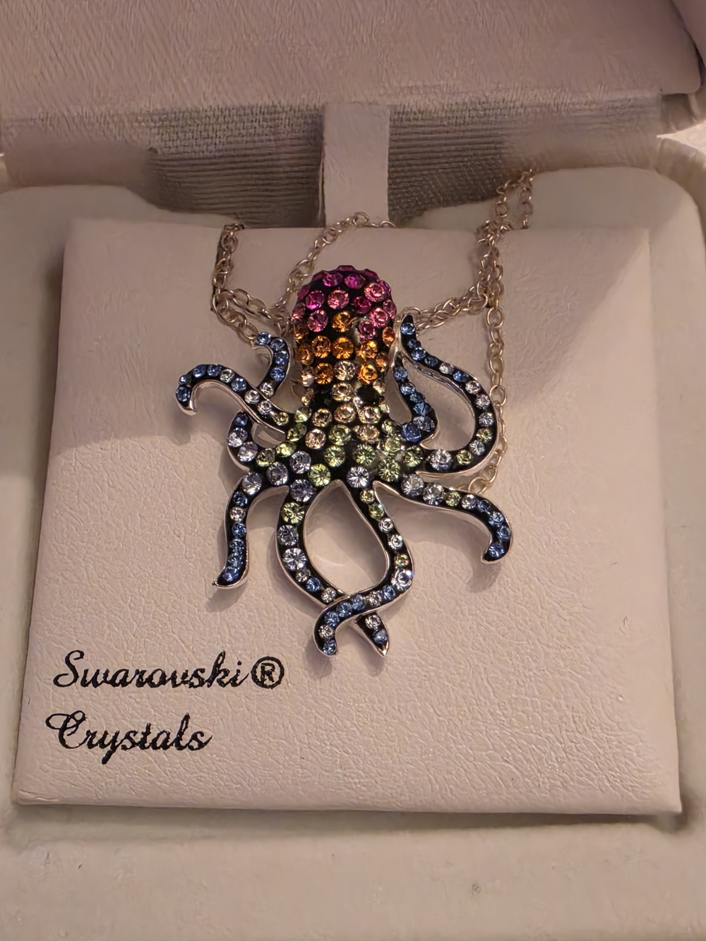 Swarovski Multicolor Octopus Crystal Pendant - Picture 3 of 3